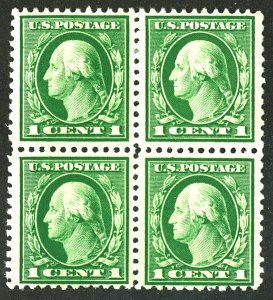 U.S. #498 MINT BLOCK OF 4 OG HR