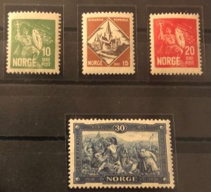 Norway 1930 Year St Olav set of 4 mint stamps in perfect condition (**) ! MNH