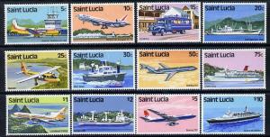 St Lucia 1980 Transport definitive set complete - 12 valu...