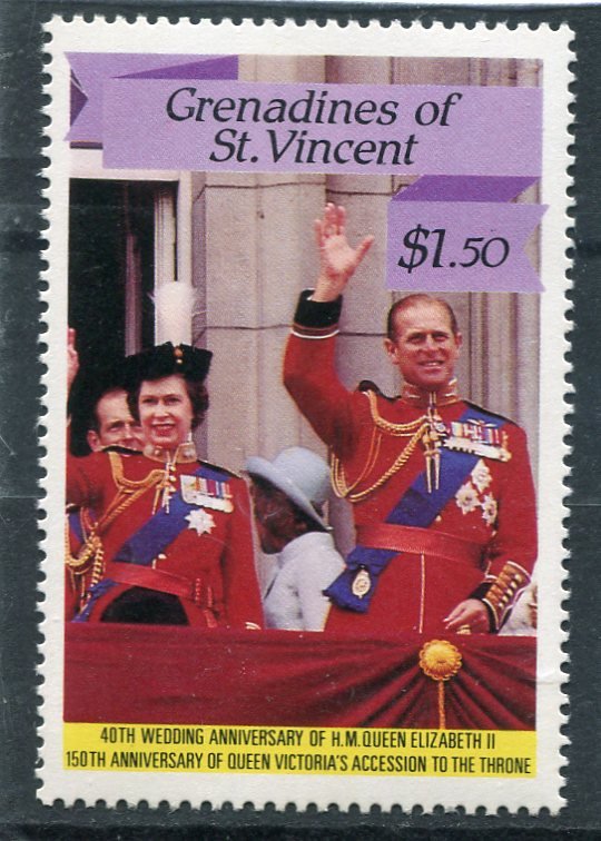 Grenadines St.Vincent 1986 QUEEN ELIZABETH II Anniversary 1v Perforated Mint(NH)