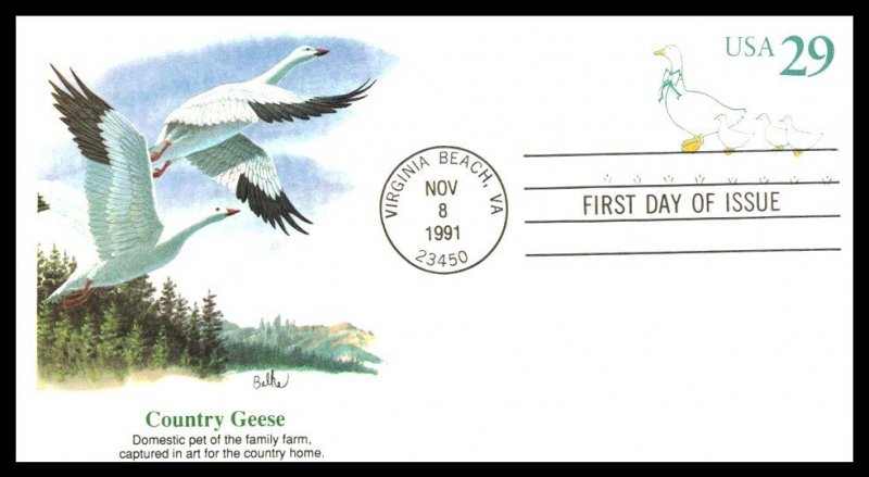 #U624 Geese Stamped Envelope – Fleetwood Cachet