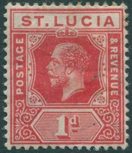 St Lucia 1912 SG79 1d red KGV #1 MH