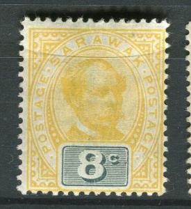 SARAWAK; 1899 early C. Brooke issue fine Mint hinged 8c. value