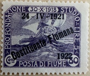 Fiume 1922 Sc.167 Unused