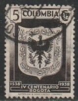 1938 Columbia - Sc 459 - used VF - 1 single - Coat of Arms