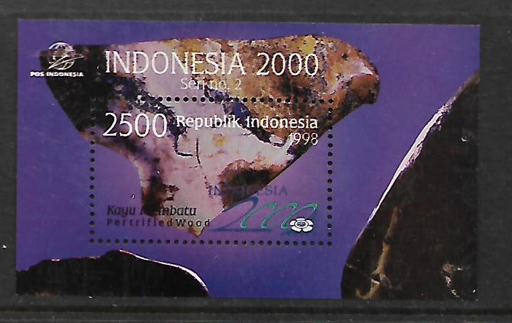 INDONESIA 1767 MNH PETRIFIED WOOD SOUVENIR SHEET 1998