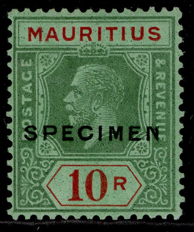 MAURITIUS GV SG241s, 10r green & red/emerald, LH MINT. WMK SCRIPT SPECIMEN 