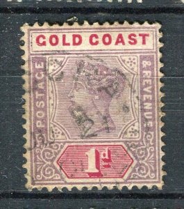 GOLD COAST; 1890s early classic QV issue used Shade of 1d value