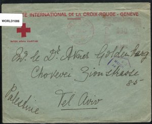SAVOYSTAMPS-INTERNATIONAL RED CROSS-1940-LETTER TO PALESTINE-TEL AVIV FROM A POA 