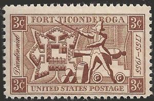 # 1071 MINT NEVER HINGED FORT TICONDEROGA