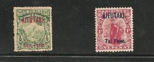 Aitutaki #1, 2  mh, f-vf, Cat. $10.25