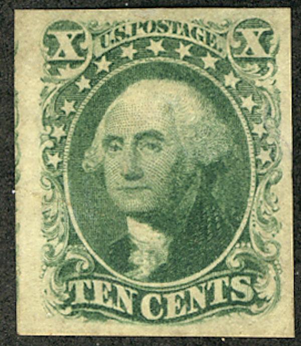 US #15 SCV $8750. 10c Washington, XF mint hinged, nice large margins all arou...