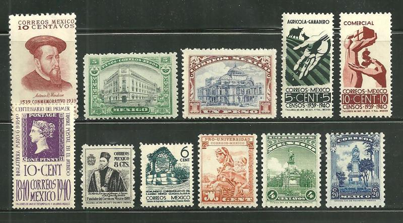 Mexico Early MNH Lot of 11  scv 6.90