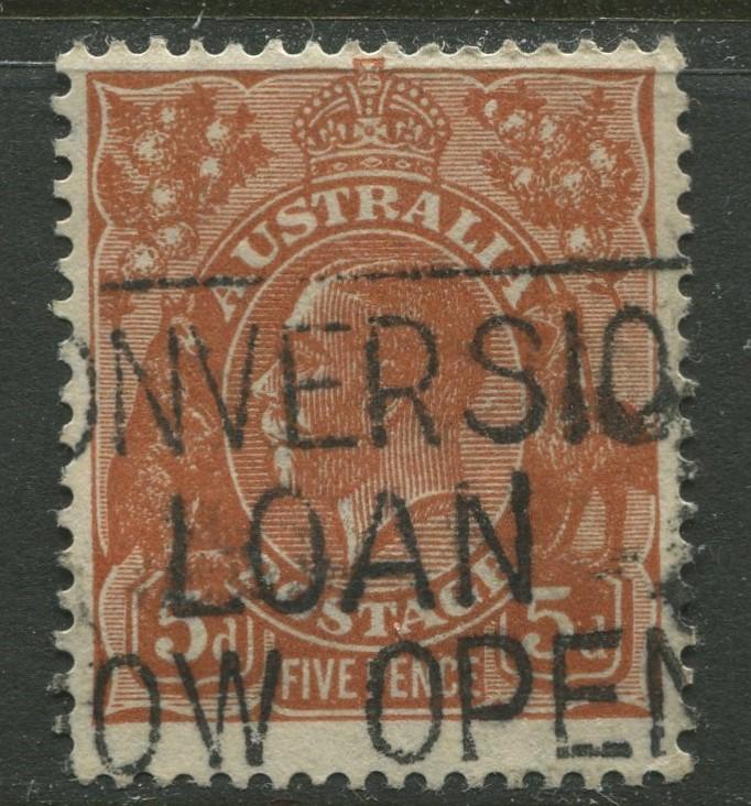 Australia - Scott 120 - KGV Head -1932 - Used - Wmk- 228 - 5p Stamp