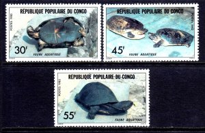 Congo 1982 Turtles & Tortoises Complete Mint MNH Set SC 655-657