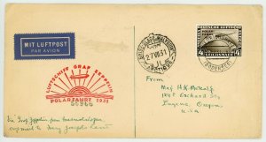 Germany #C42 GRAF ZEPPELIN Polar Flight Icebreaker MALYGUIN USSR Airmail Cover