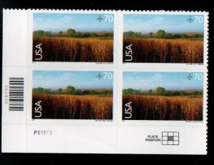 ALLY'S US Plate Block Scott #C136 70c Nine Mile Prairie [4] MNH F/VF [LL]