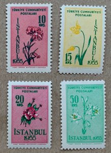 Turkey 1955 Flower Show, MNH. Scott 1154-1157, CV $3.95