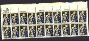 US Stamp #1842 MNH Madonna and Child Plate / ZIP Block of 20