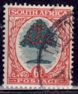 South Africa, 1933, Red- Orange Tree, 6d, used