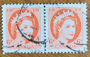 Canada #342 used pair, XF centering, SON CDS.