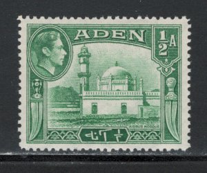 Aden 1942 King George VI & Aidrus Mosque 1/2a Scott # 16 MH