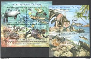 2011 Togo Fauna Marine Life Ecosystem African Mediterranean Sea Bl+Kb ** Tg1022