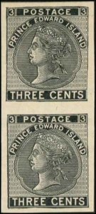 Canada - Prince Edward Island SC# 13 Victoria 3c PLATE PROOF / Unitrade pair