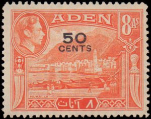 Aden #36-41, Incomplete Set(6), 1951, Hinged