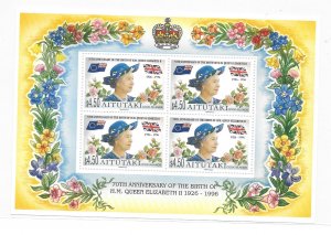 Aitutaki 1996 QE II 70th Birthday Sheet Sc 517 MNH C5