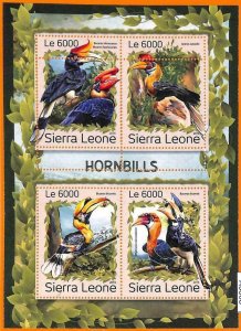 A6808 - SIERRA LEONE, Error, 2016, MISSPERF MINIATURE SHEET: Hornbills Birds-