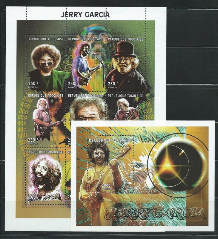 Togo 1831-2 1998 Jerry Garcia m/s and s.s. MNH