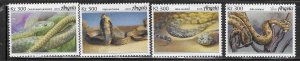 Angola #1516-1519 300kz Snakes 2018 (MNH) CV $7.50