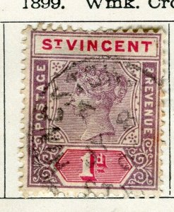 ST.VINCENT; 1899 early classic QV issue used 1d. value