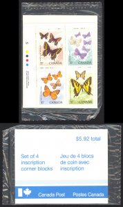 Canada Sc# 1213a MNH PB Set/4 (SEALED) 1988 37c Butterflies