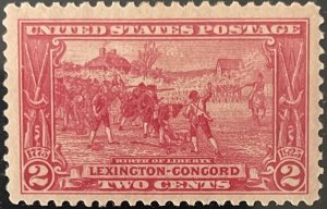 Scott #618 1925 2¢ Lexington-Concord Birth of Liberty unused hinged VF