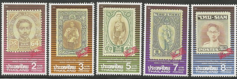 THAILAND  1473-1477  MNH,  1993 WORLD PHILATELIC EXHIBITION