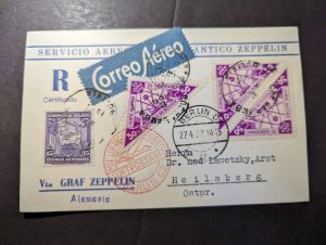 1932 Registered Bolivia Airmail LZ 127 Graf Zeppelin Cover to Heilsberg Germany