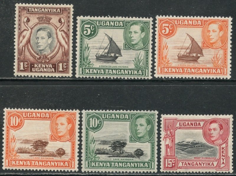 KUT Sc#66a//72 1938-52 KGVI Pictorials Part Set OG Mint Hinged