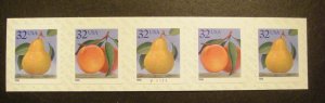 Scott 2495-95A, 32c Peach & Pear, PNC5 #V11111, MNH Coil Beauty