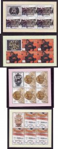 Cook Islands-Sc#1266-9-unused NH sheets of 5 with Gold Medal Winners overprinted