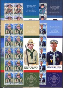 Gibraltar 2007 Europa CEPT Scouts 4 Sheets MNH**