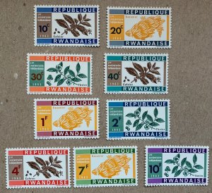 Rwanda 1963 Crops - Coffee/Bananas/Tea, MNH. Scott 27-35, CV $3.15