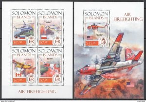 2013 Solomon Islands Aviation Air Firefighting #2432-36 1+1 ** Ls314