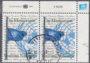 UN Vienna #337 Used Corner Pair