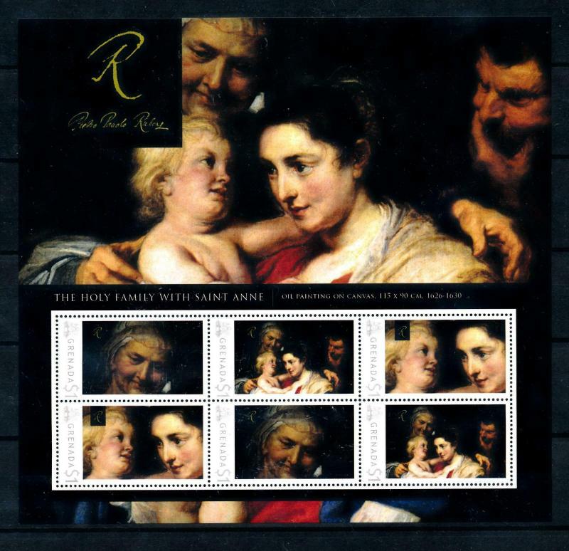 [100091] Grenada 2009 Art Painting Rubens The Holy Family Souvenir Sheet MNH