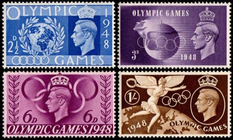 ✔️ GREAT BRITAIN 1948 - OLYMPIC GAMES - SC# 271/274 ** MNH OG CV 9$ [GB01.01]