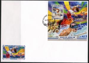 GUINEA BISSAU 2016 BRAZIL SUMMER OLYMPIC GAMES  SOUVENIR SHEET FDC