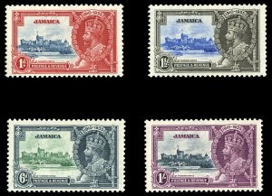 Jamaica #109-112 (SG 114-117) Cat£20, 1935 Silver Jubilee, set of four, ligh...