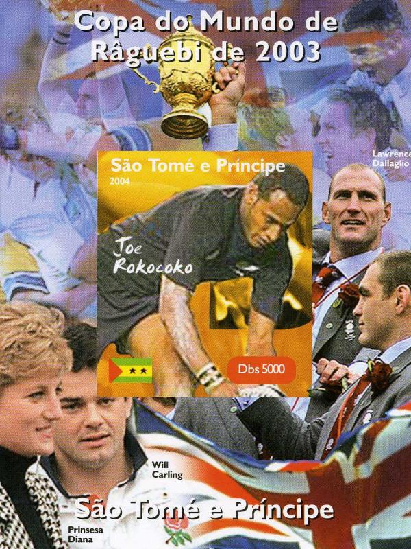 Sao Tome & Principe 2004 Rugby Joe Rokocoko Deluxe s/s mnh.vf